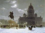 Vasily Surikov Monument to Peter the Great on Senate Squar in St.Petersburg oil painting reproduction